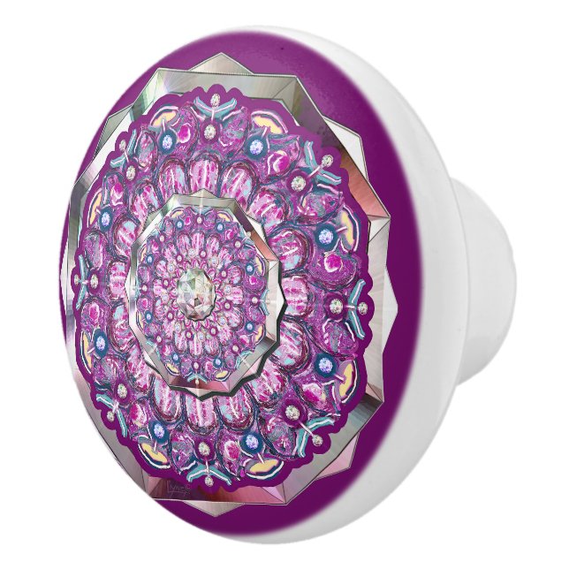 Cardinal red Rosace Ceramic Knob (Right)