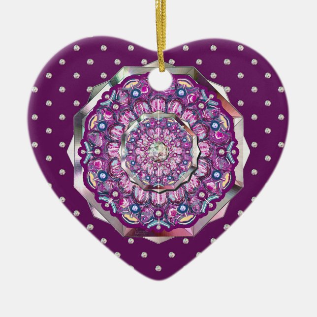 Cardinal red Rosace Ceramic Ornament (Front)