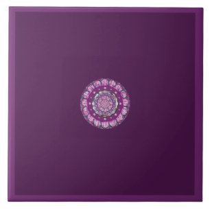 Cardinal red Rosace Ceramic Tile