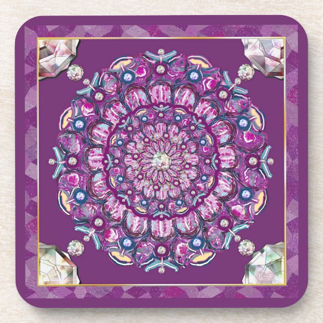 Cardinal Red Rosace Coaster (Front)