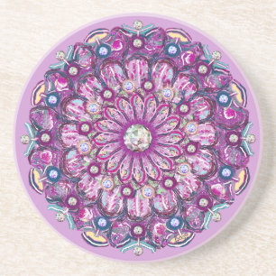 Cardinal Red Rosace Coaster