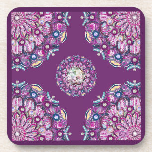 Cardinal Red Rosace Coaster