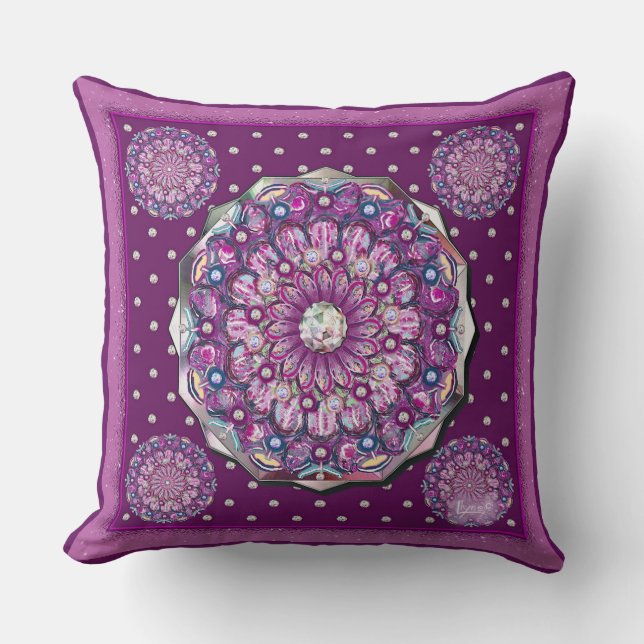 Cardinal red Rosace Cushion (Front)