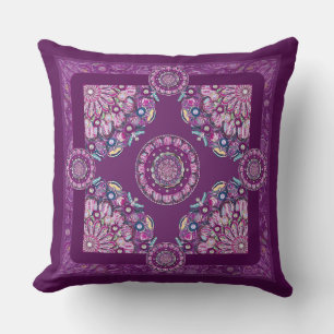 Cardinal red Rosace Cushion