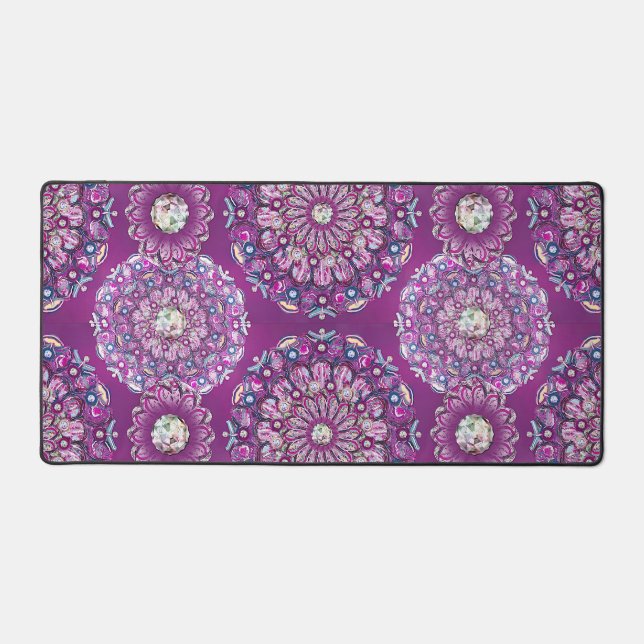 Cardinal red Rosace Desk Mat (Front)