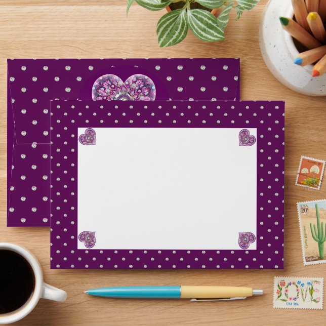 Cardinal red Rosace Envelope (Desk)