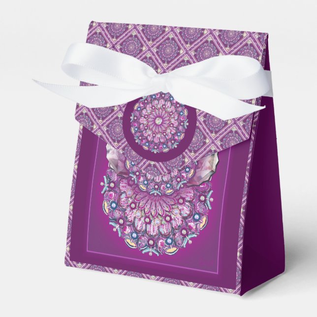 Cardinal Red Rosace Favour Box (Front Side)