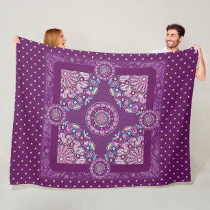 Cardinal red Rosace Fleece Blanket