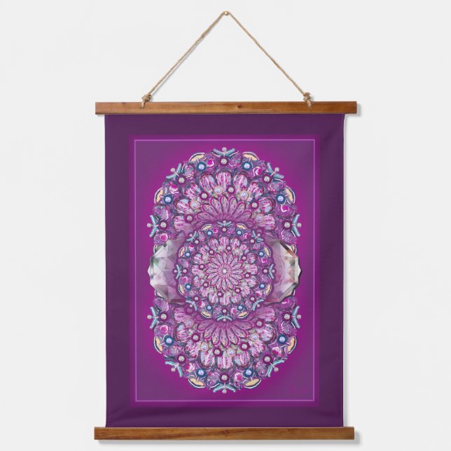 Cardinal red Rosace Hanging Tapestry (Front)