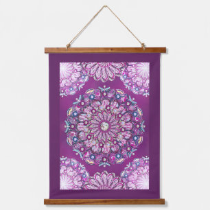 Cardinal red Rosace Hanging Tapestry