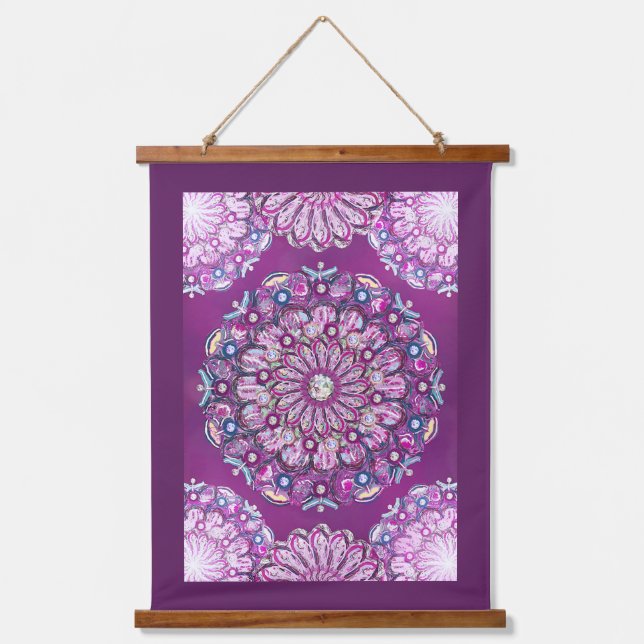 Cardinal red Rosace Hanging Tapestry (Front)