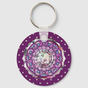 Cardinal Red Rosace Key Ring