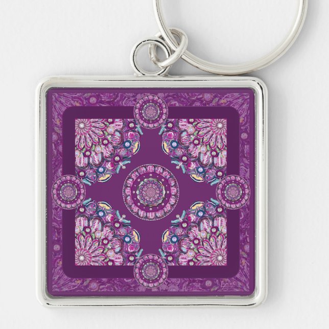 Cardinal Red Rosace Key Ring (Front)