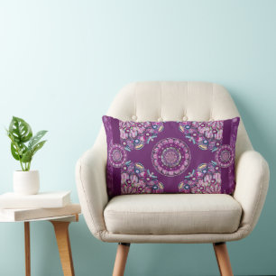 Cardinal red Rosace Lumbar Cushion