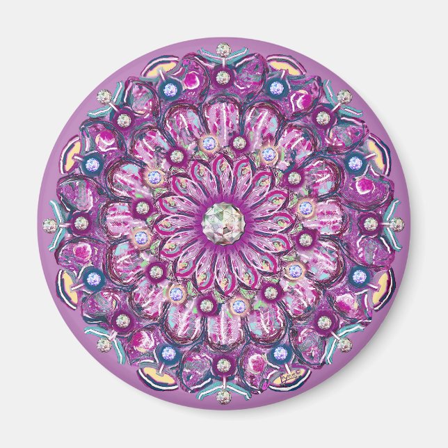 Cardinal red Rosace Magnet (Front)