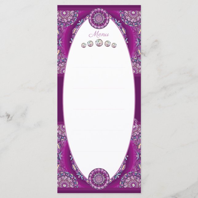 Cardinal Red Rosace Menu (Front)