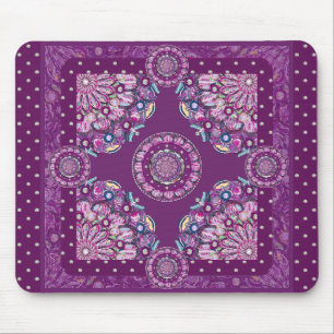 Cardinal Red Rosace Mouse Pad