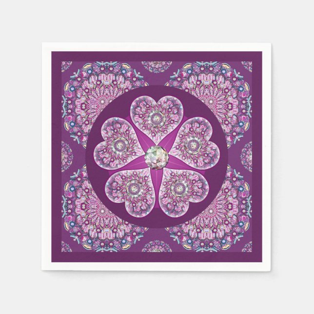 Cardinal Red Rosace Napkin (Front)