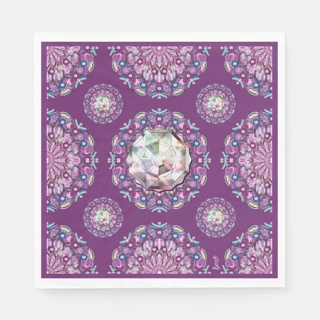 Cardinal Red Rosace Napkin (Front)