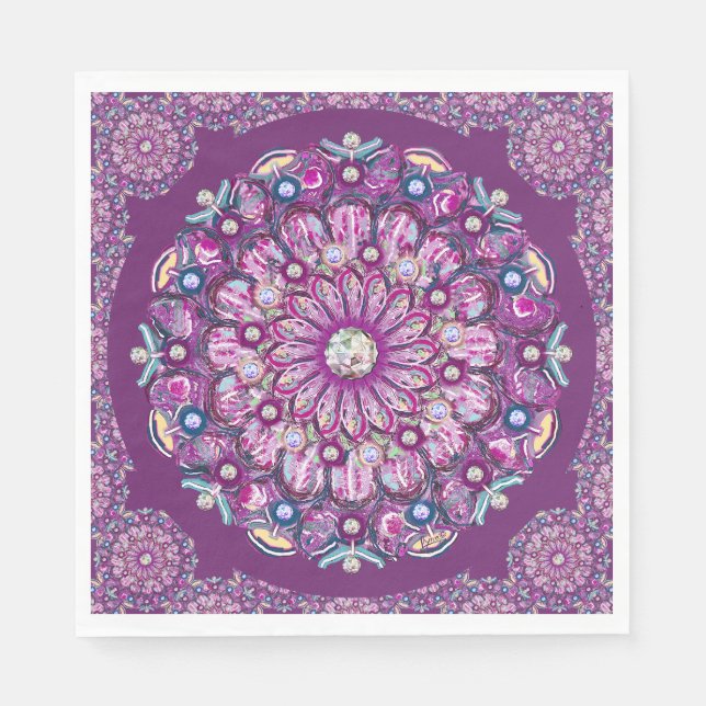 Cardinal Red Rosace Napkin (Front)