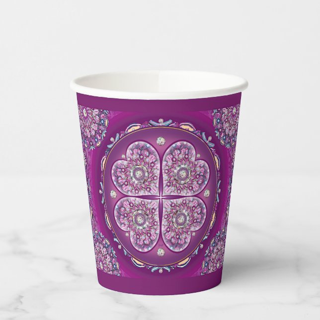 Cardinal Red Rosace Paper Cups (Left)
