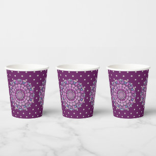 Cardinal Red Rosace Paper Cups