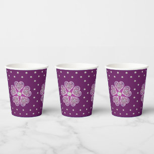 Cardinal Red Rosace Paper Cups