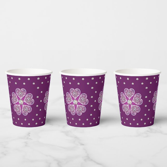 Cardinal Red Rosace Paper Cups (Multi)