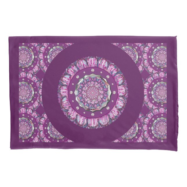 Cardinal red Rosace Pillowcase (Front)