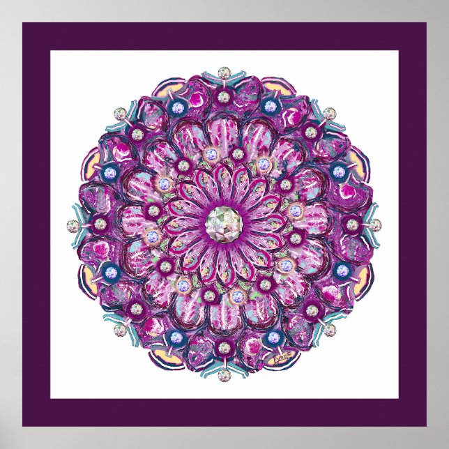 Cardinal red Rosace Poster (Front)