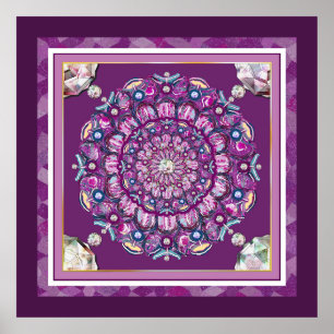 Cardinal red Rosace Poster