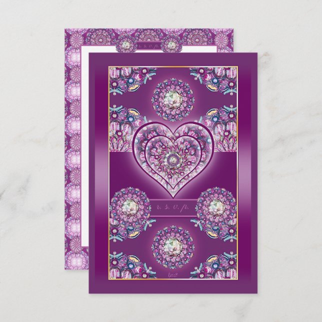 Cardinal Red Rosace RSVP Card (Front/Back)