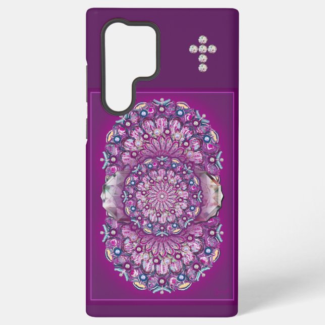 Cardinal Red Rosace Samsung Galaxy S22 Ultra Case (Back)