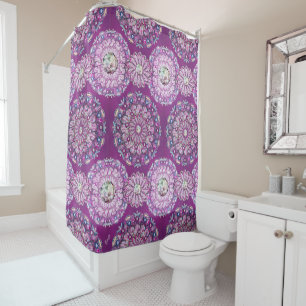 Cardinal red Rosace Shower Curtain