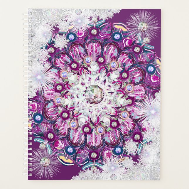 Cardinal red rosace & snowflake planner (Front)