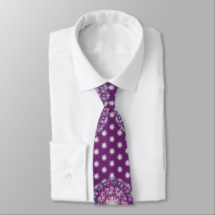 Cardinal red rosace & snowflake tie