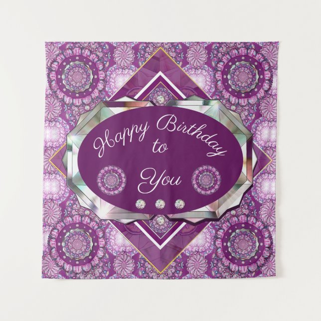 Cardinal Red Rosace Tapestry (Front)