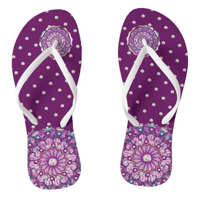 Cardinal Red Rosace Thongs (Footbed)