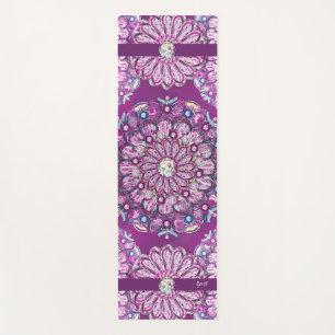Cardinal red Rosace  Yoga Mat