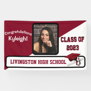 Cardinal Red & White Graduation Banner