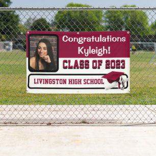 Cardinal Red & White Vinyl Graduation Banner