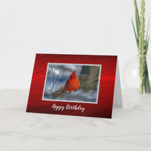 Cardinal Red Winter Photo Birthday Card