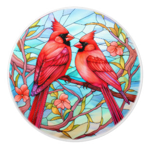 Cardinal Redbird Ceramic Knob