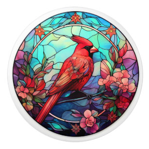 Cardinal Redbird Ceramic Knob