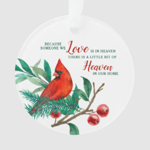 Cardinal Remembrance Heaven Poem Photo Memorial Ornament
