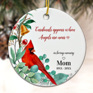 Cardinal Remembrance Keepsake Personalised Photo  Ceramic Ornament