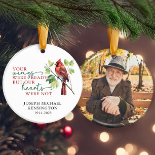 Cardinal Remembrance Memorial Keepsake Photo Ceramic Ornament