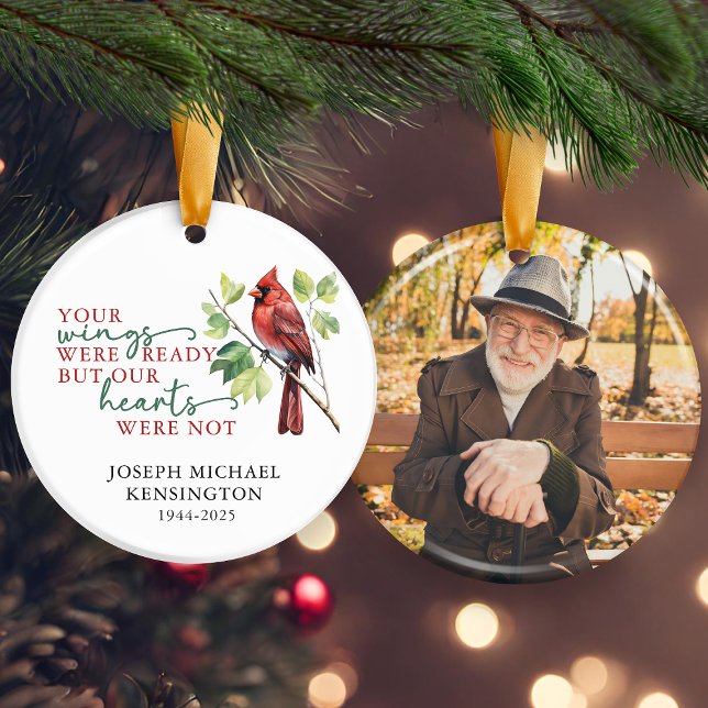 Cardinal Remembrance Memorial Keepsake Photo Ceramic Ornament (Cardinal Remembrance Memorial Keepsake Photo Ceramic Ornament)