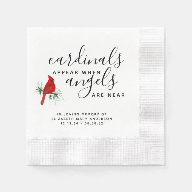 Cardinal Remembrance Tribute  Napkins (Front)