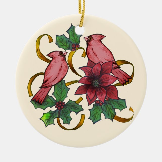 Cardinal Ribbons ornament (Front)